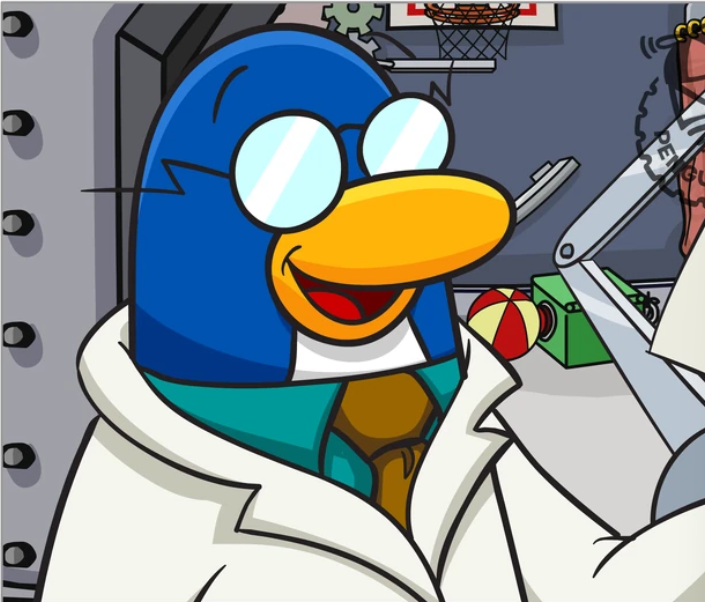 A profile image of Gary the Gadget Guy from the browser game Club Penguin.